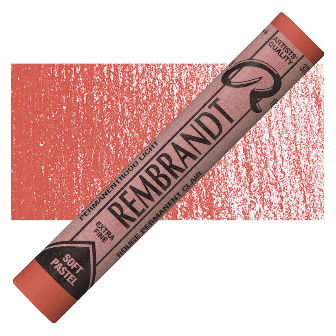 Open in modal - Rembrandt Soft Pastel - Permanent Red Light 370.7 pastel and swatch