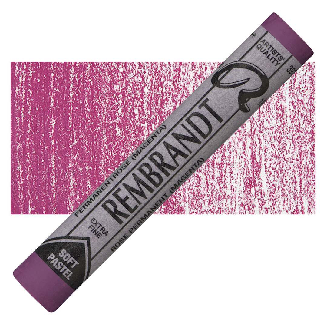 Open in modal - Rembrandt Soft Pastel - Permanent Rose 397.3 pastel and swatch