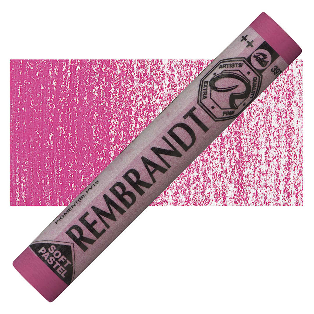 Open in modal - Rembrandt Soft Pastel - Permanent Rose 397.5 pastel and swatch