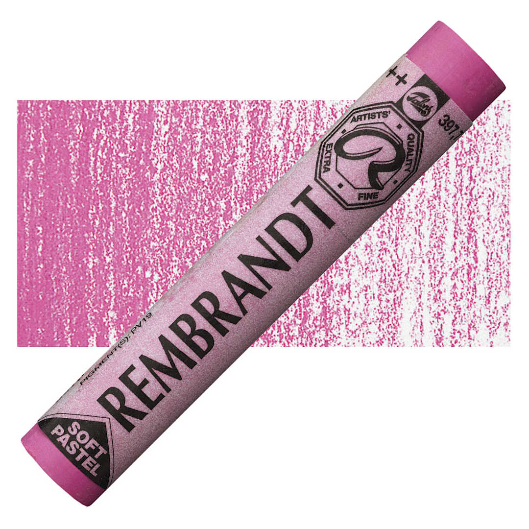 Open in modal - Rembrandt Soft Pastel - Permanent Rose 397.7 pastel and swatch