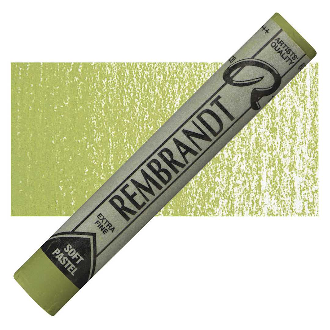 Open in modal - Rembrandt Soft Pastel - Permanent Yellow Green 633.2 pastel and swatch