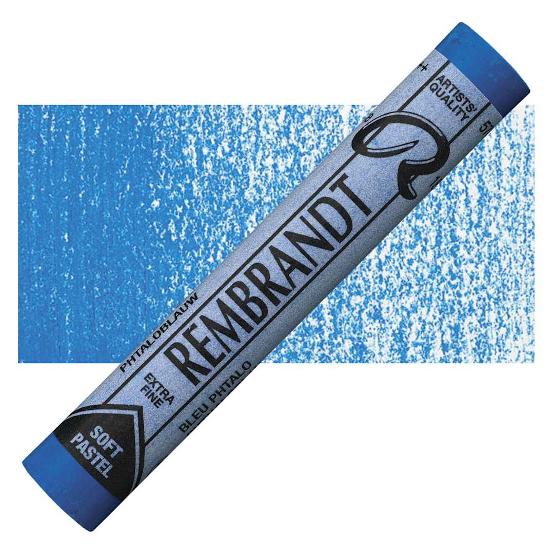 Open in modal - Rembrandt Soft Pastel - Phthalo Blue 570.5 pastel and swatch