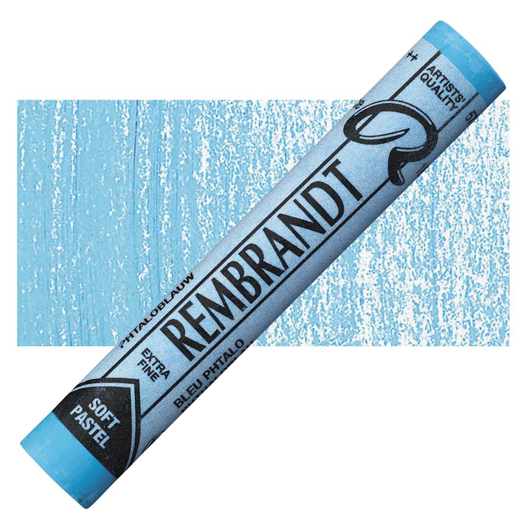 Open in modal - Rembrandt Soft Pastel - Phthalo Blue 570.7 pastel and swatch