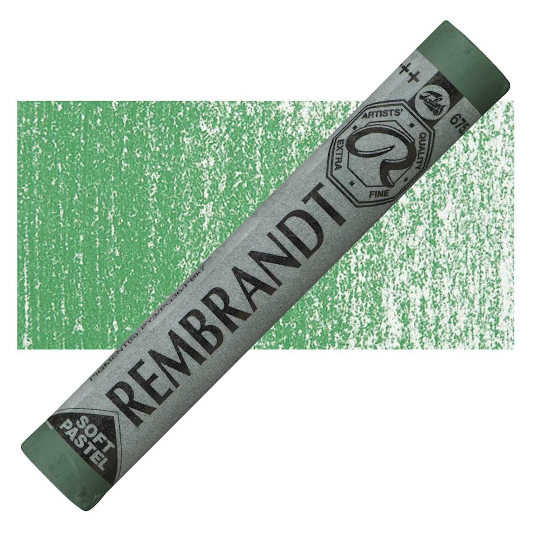Open in modal - Rembrandt Soft Pastel - Phthalo Green 675.3 pastel and swatch