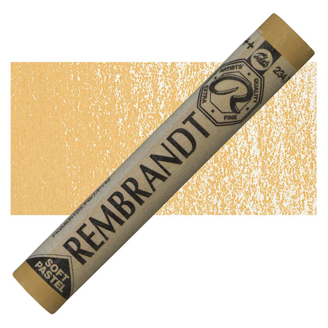 Open in modal - Rembrandt Soft Pastel - Raw Sienna 234.7 pastel and swatch