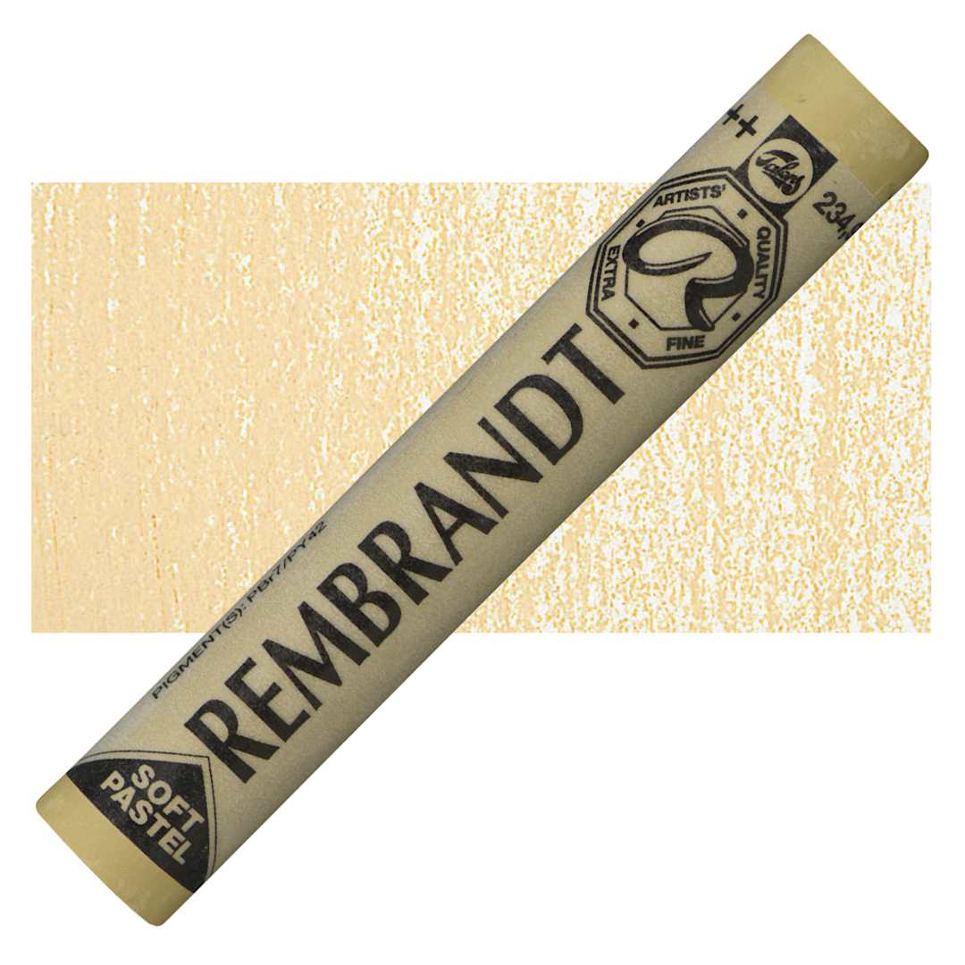 Open in modal - Rembrandt Soft Pastel - Raw Sienna 234.9 pastel and swatch