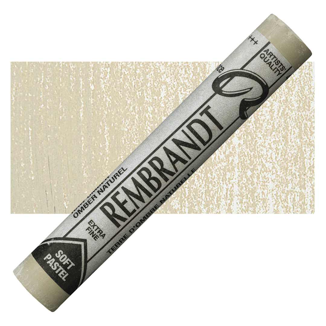 Open in modal - Rembrandt Soft Pastel - Raw Umber 408.10 pastel and swatch