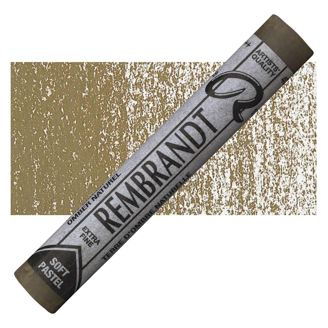 Open in modal - Rembrandt Soft Pastel - Raw Umber 408.5 pastel and swatch