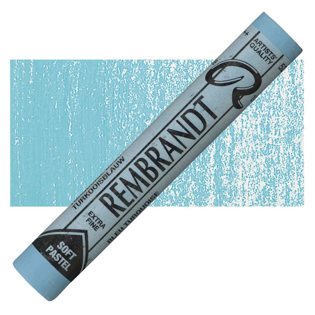 Open in modal - Rembrandt Soft Pastel - Turquoise 522.8 pastel and swatch