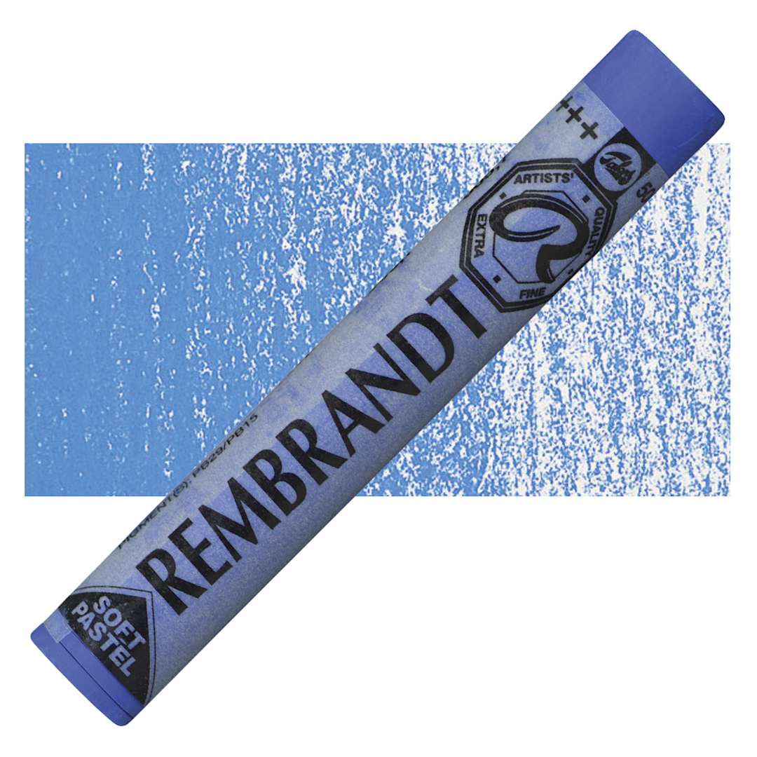Open in modal - Rembrandt Soft Pastel - Ultramarine Light 505.6 pastel and swatch
