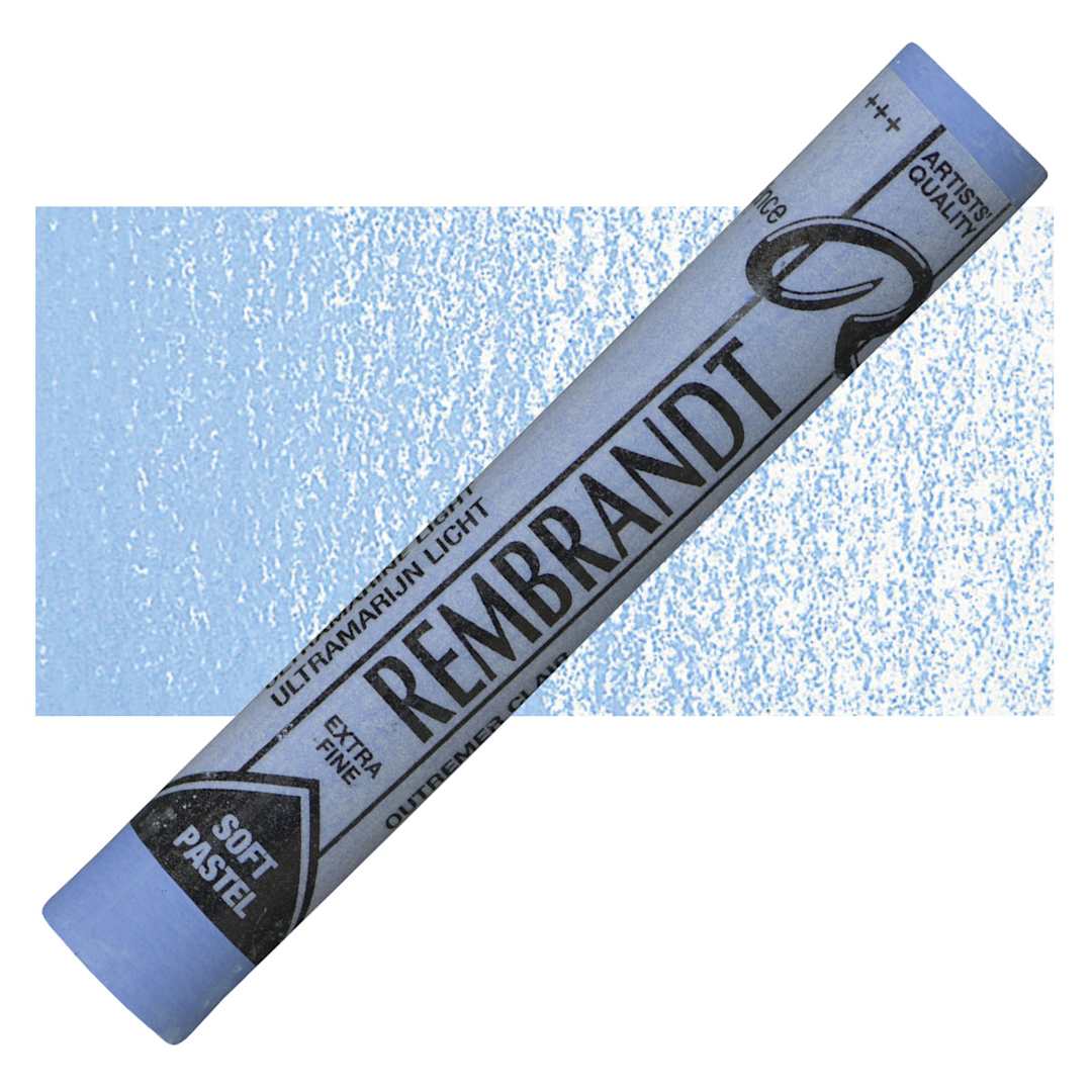 Open in modal - Rembrandt Soft Pastel - Ultramarine Light 505.7 pastel and swatch