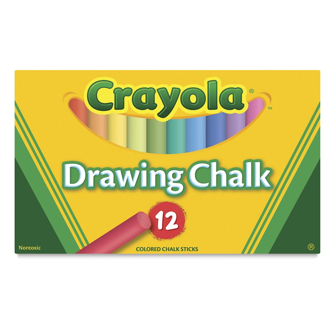 Open in modal - Crayola Colored Drawing Chalk - Front of package of 12 pcs shown
