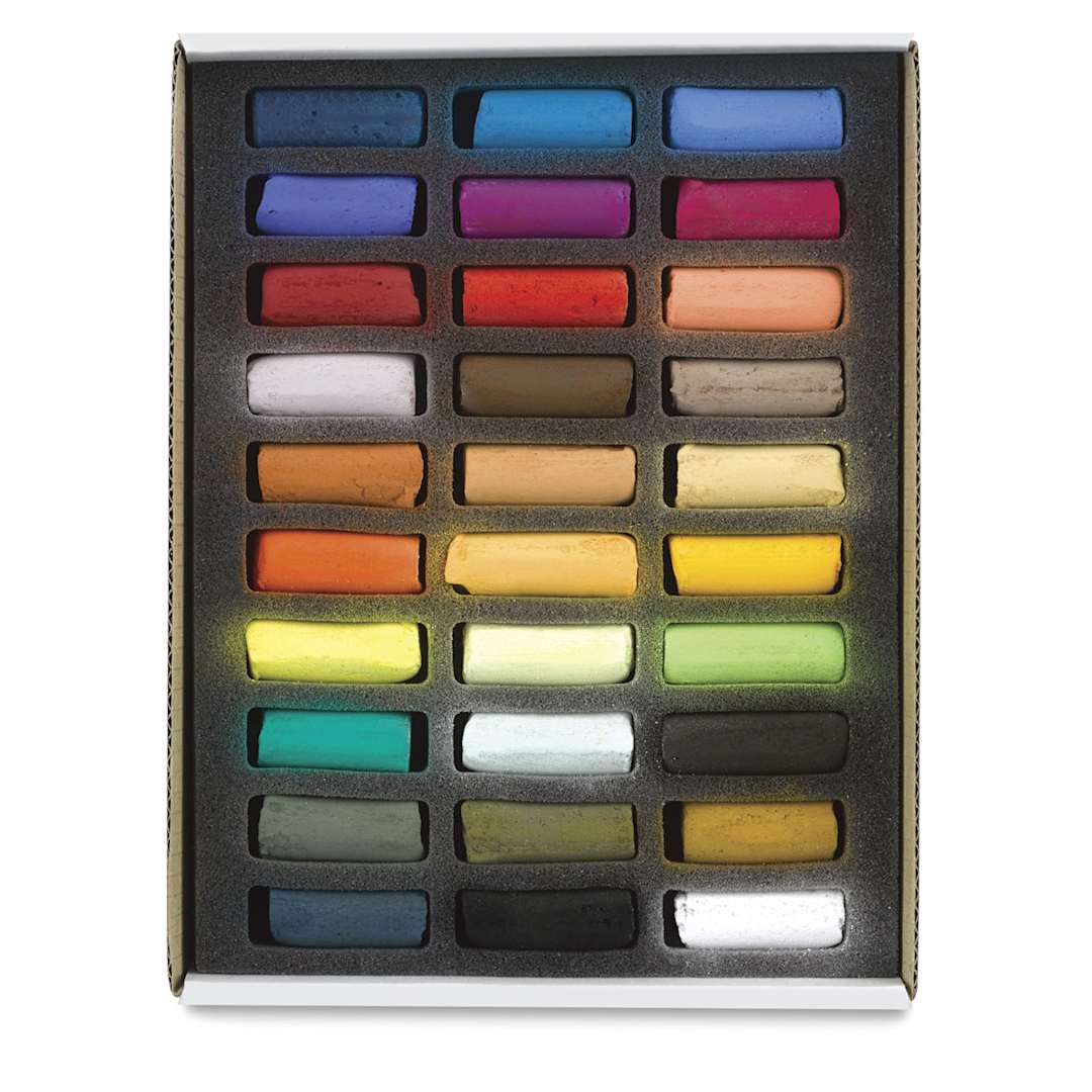 Open in modal - Sennelier Soft Pastels - Set of 30 Half Sticks shown in storage Tray