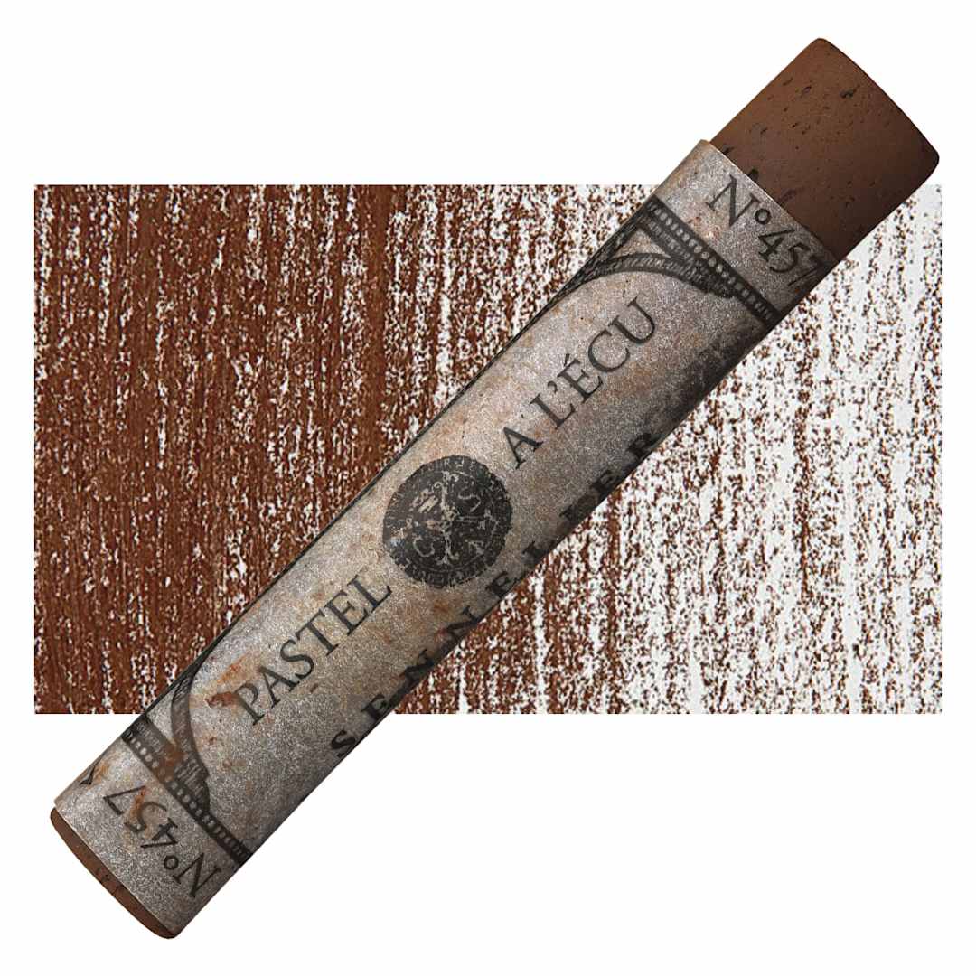 Open in modal - Sennelier Soft Pastel - Burnt Sienna 457 pastel and swatch