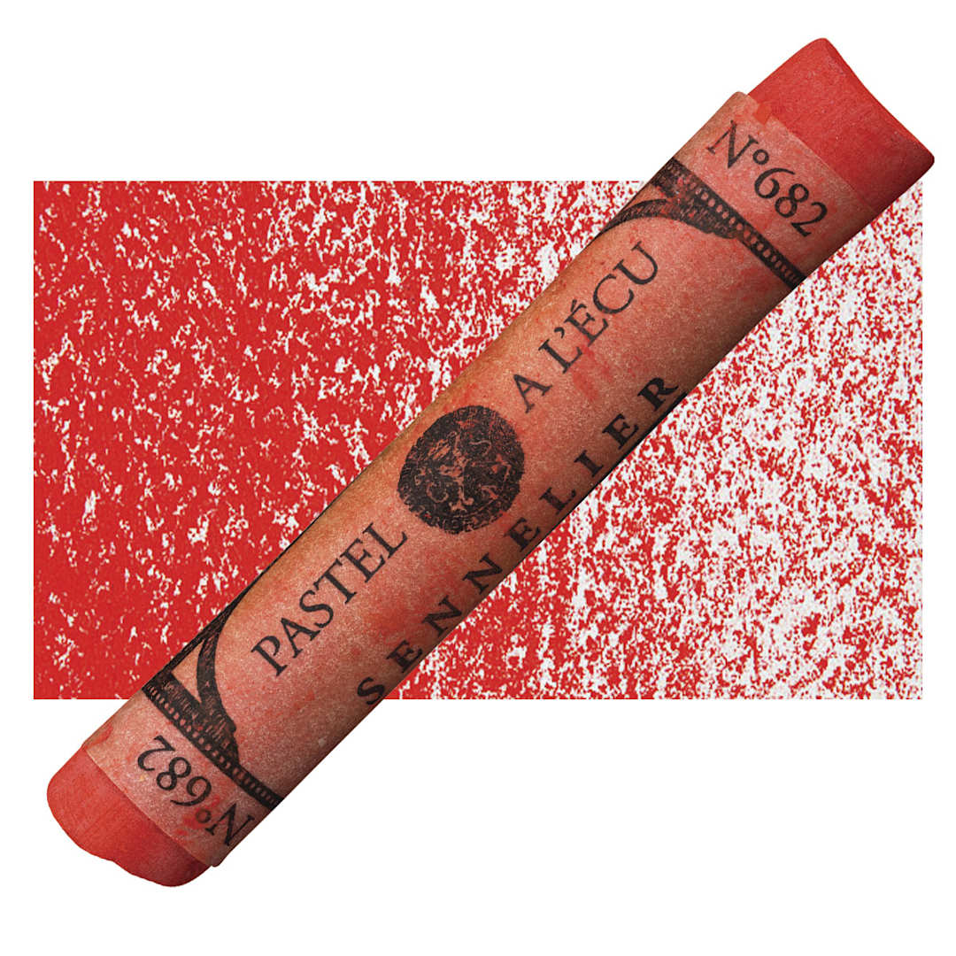 Open in modal - Sennelier Soft Pastel - Helios Red pastel and swatch