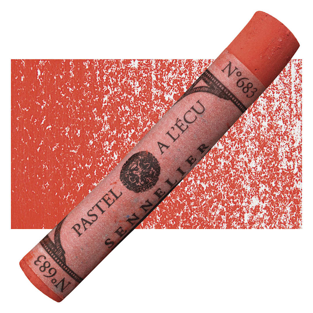 Open in modal - Sennelier Soft Pastel - Helios Red pastel and swatch