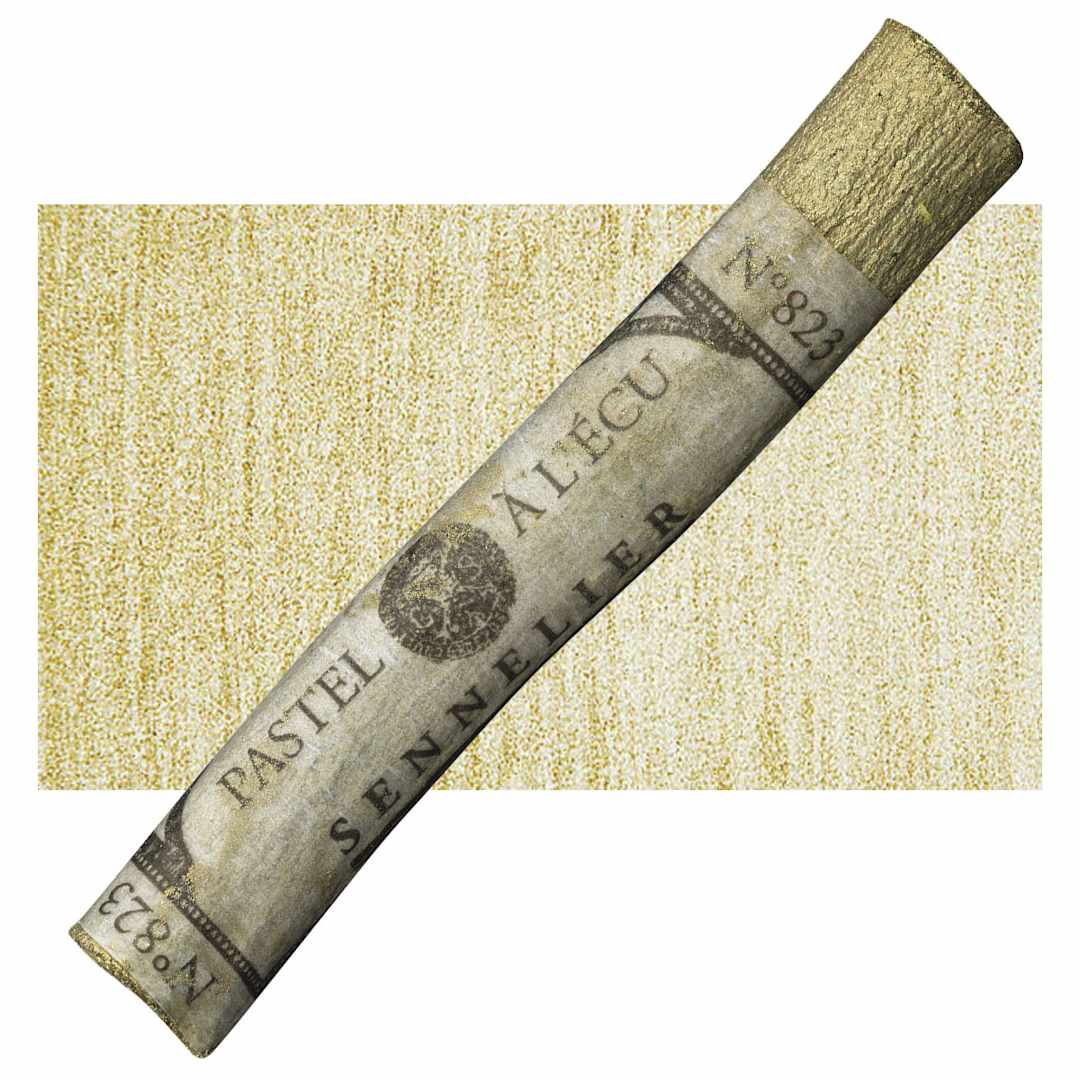 Open in modal - Sennelier Oil Pastel - Iridescent Green Gold pastel and swatch