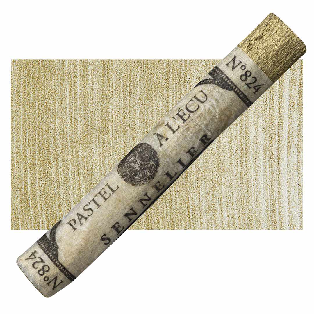 Open in modal - Sennelier Soft Pastel - Iridescent Yellow Gold 824 pastel and swatch