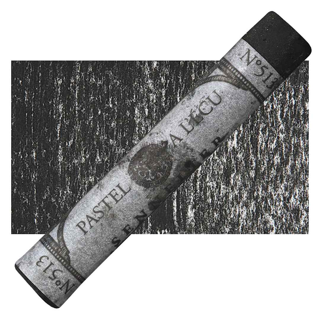 Open in modal - Sennelier Soft Pastel - Ivory Black 513 pastel and swatch