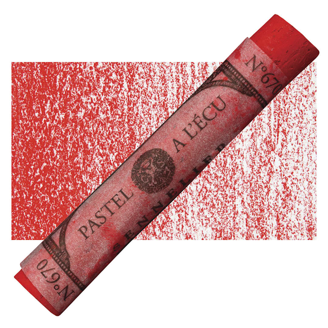 Open in modal - Sennelier Soft Pastel - Ruby Red 670 pastel and swatch