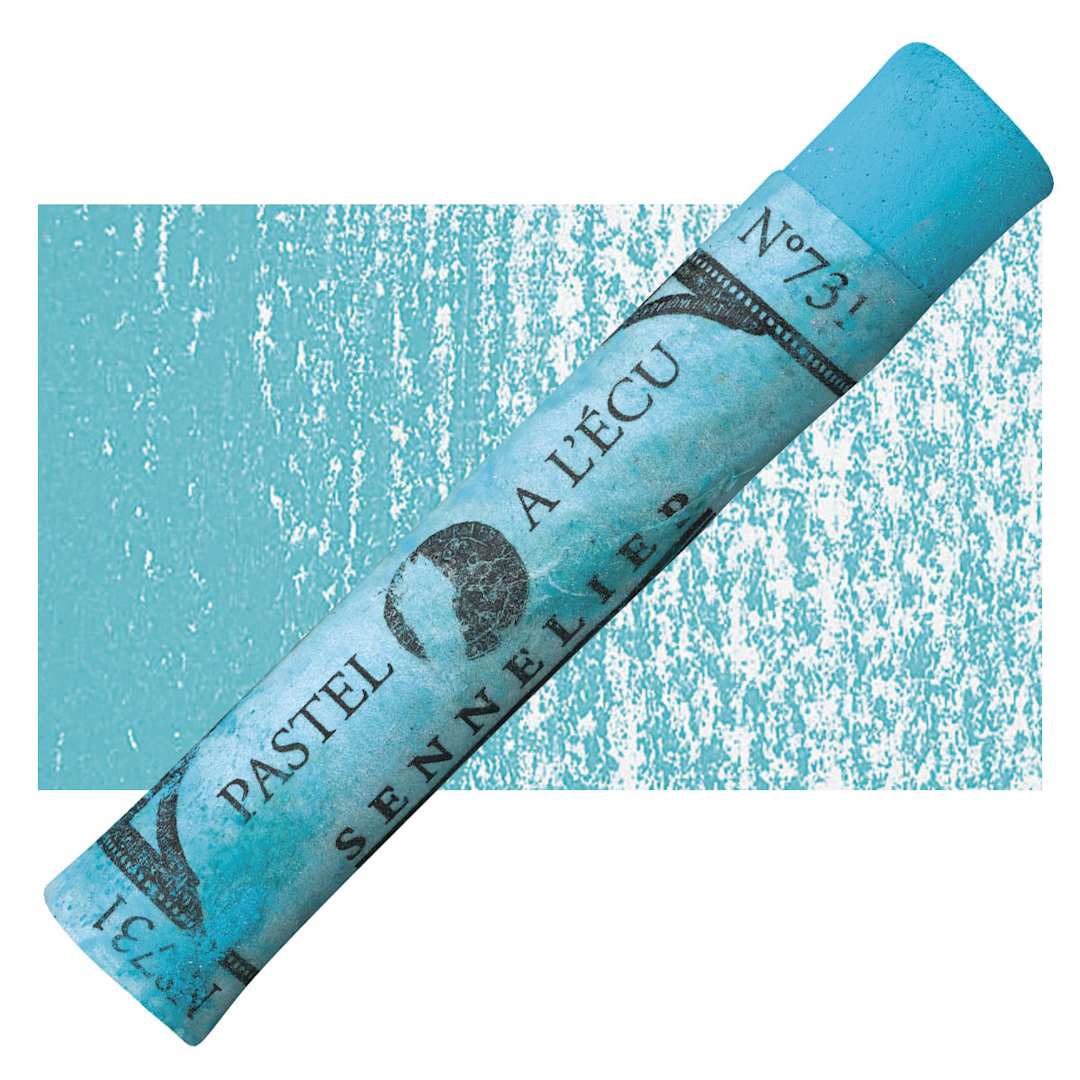 Open in modal - Sennelier Soft Pastel - Turquoise Blue 731 pastel and swatch