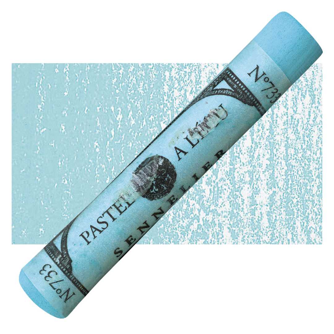 Open in modal - Sennelier Soft Pastel - Turquoise Blue 733 pastel and swatch