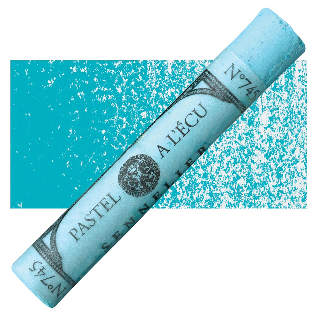 Open in modal - Sennelier Soft Pastel - Turquoise Blue 730 pastel and swatch