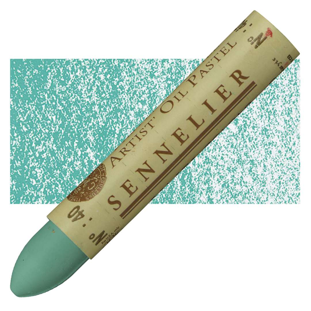 Open in modal - Sennelier Oil Pastel - Barite Green oil pastel and swatch