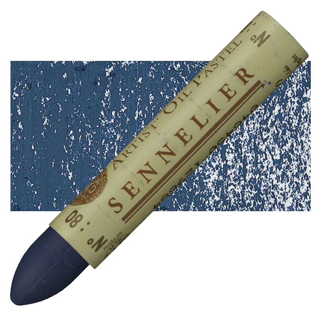 Open in modal - Sennelier Oil Pastel - Indigo Light oil pastel and swatch