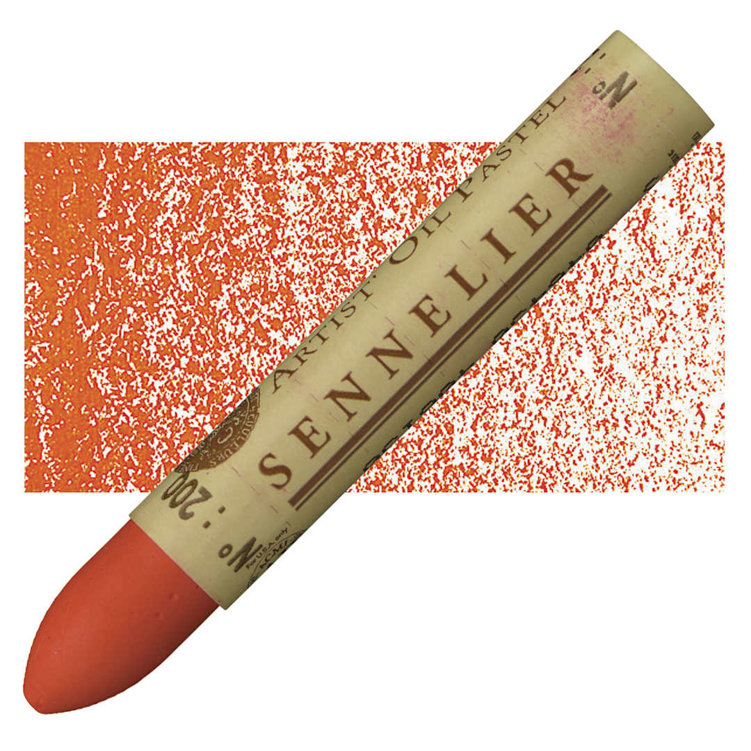 Open in modal - Sennelier Oil Pastel - Mandarin oil pastel and swatch