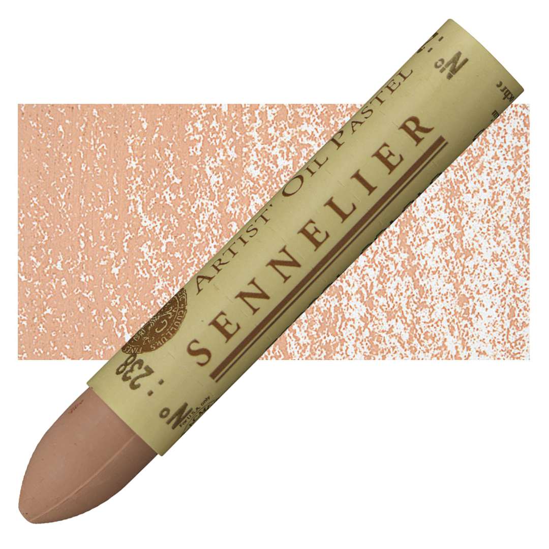 Open in modal - Sennelier Oil Pastel - Orange Ochre oil pastel and swatch