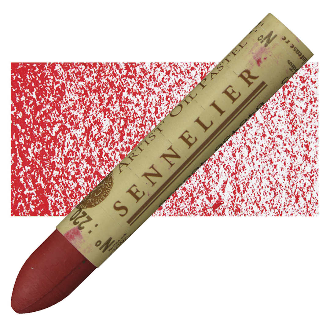 Open in modal - Sennelier Oil Pastel - Permanent Intense Red oil pastel and swatch