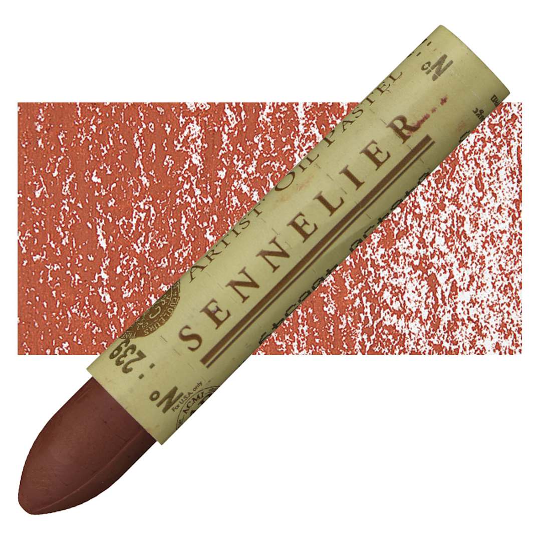 Open in modal - Sennelier Oil Pastel - Red Brown oil pastel and swatch