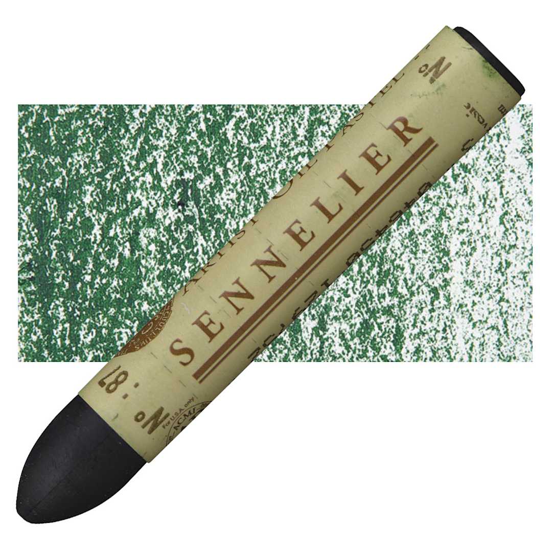 Open in modal - Sennelier Oil Pastel - Sap Green oil pastel and swatch