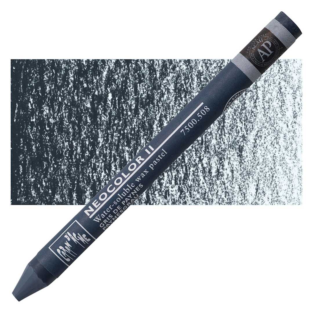 Open in modal - Caran d'Ache Neocolor II Aquarelle Artists' Pastel - Payne's Gray pastel and swatch