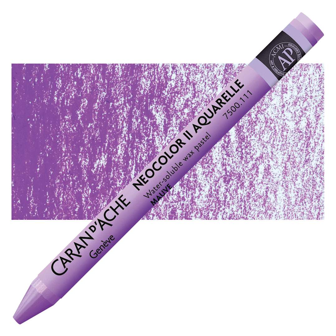 Open in modal - Caran d'Ache Neocolor II Aquarelle Artists' Pastel - Mauve pastel and swatch