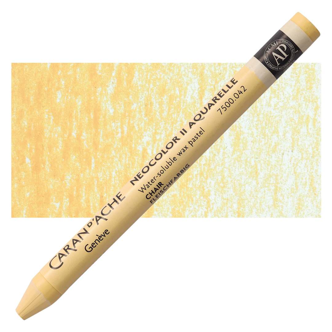 Open in modal - Caran d'Ache Neocolor II Aquarelle Artists' Pastel - Desert Rose pastel and swatch