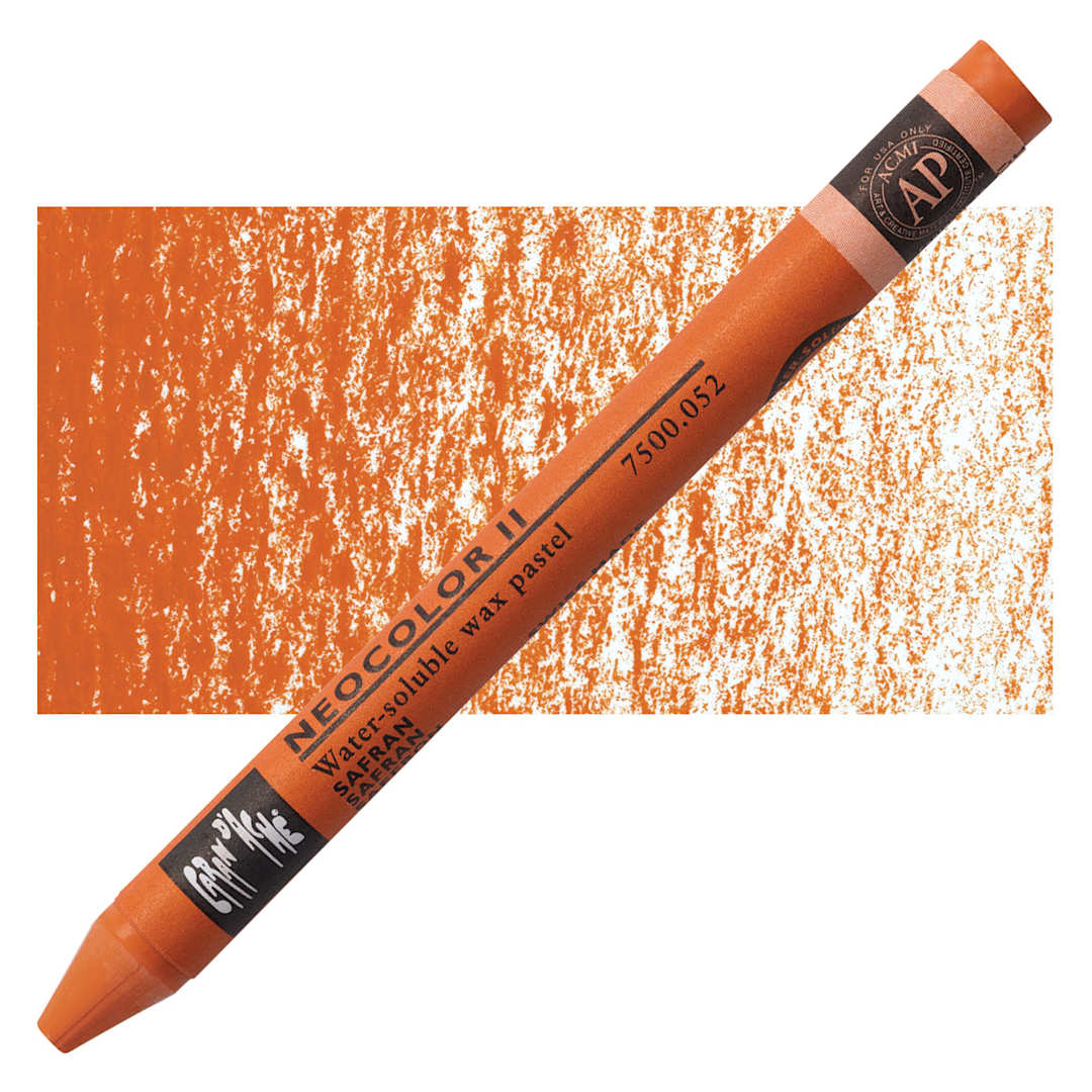 Open in modal - Caran d'Ache Neocolor II Aquarelle Artists' Pastel - Saffron pastel and swatch