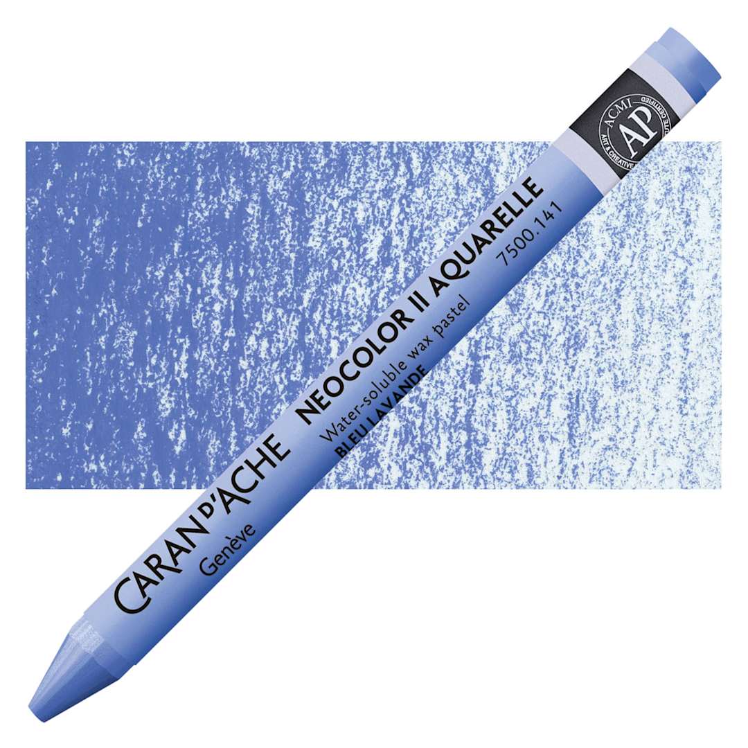 Open in modal - Caran d'Ache Neocolor II Aquarelle Artists' Pastel - Sky Blue pastel and swatch