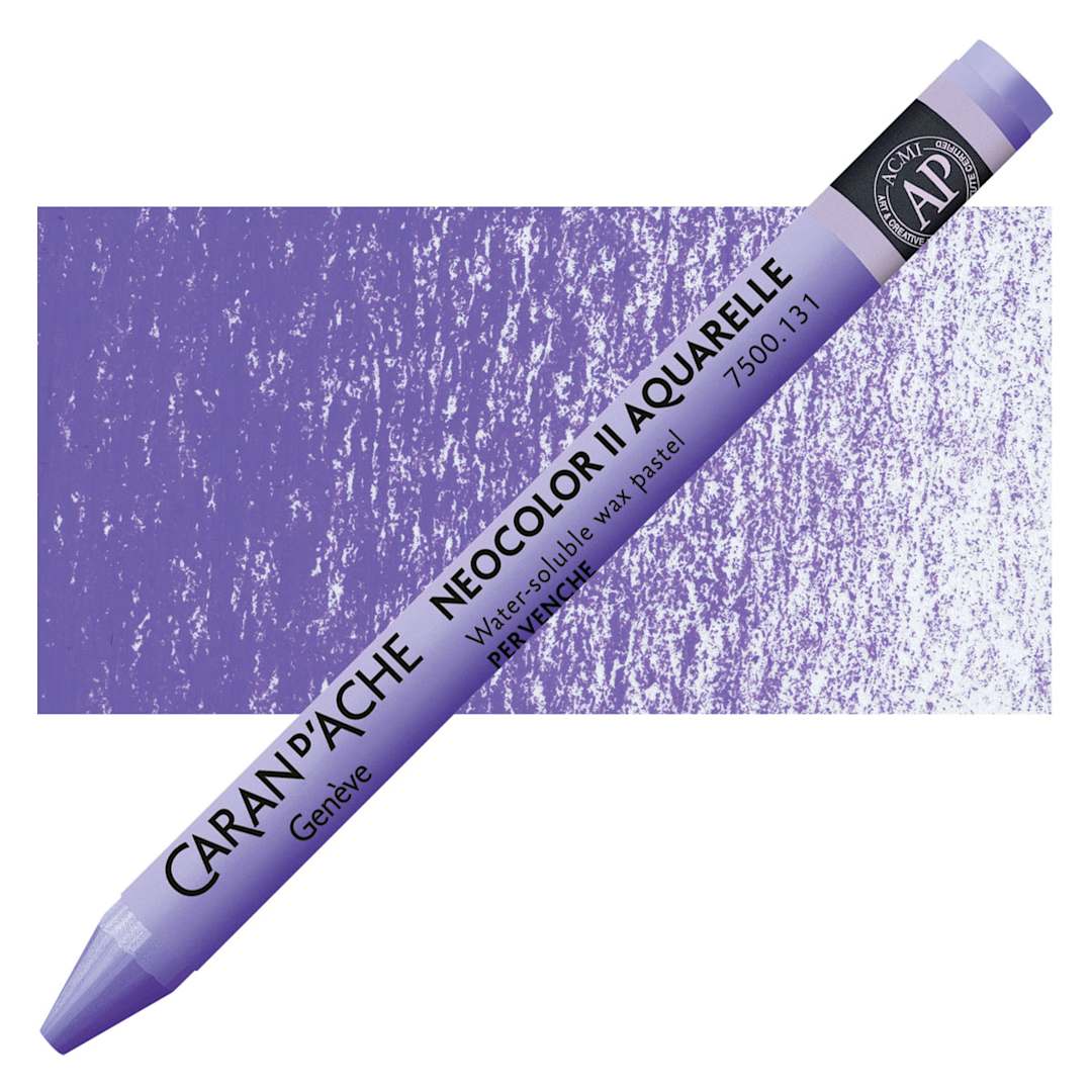 Open in modal - Caran d'Ache Neocolor II Aquarelle Artists' Pastel - Periwinkle Blue pastel and swatch