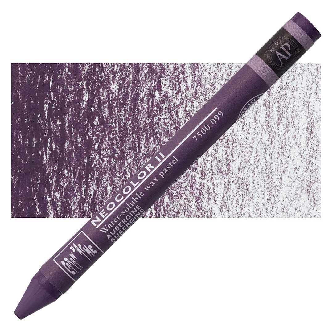 Open in modal - Caran d'Ache Neocolor II Aquarelle Artists' Pastel - Aubergine pastel and swatch