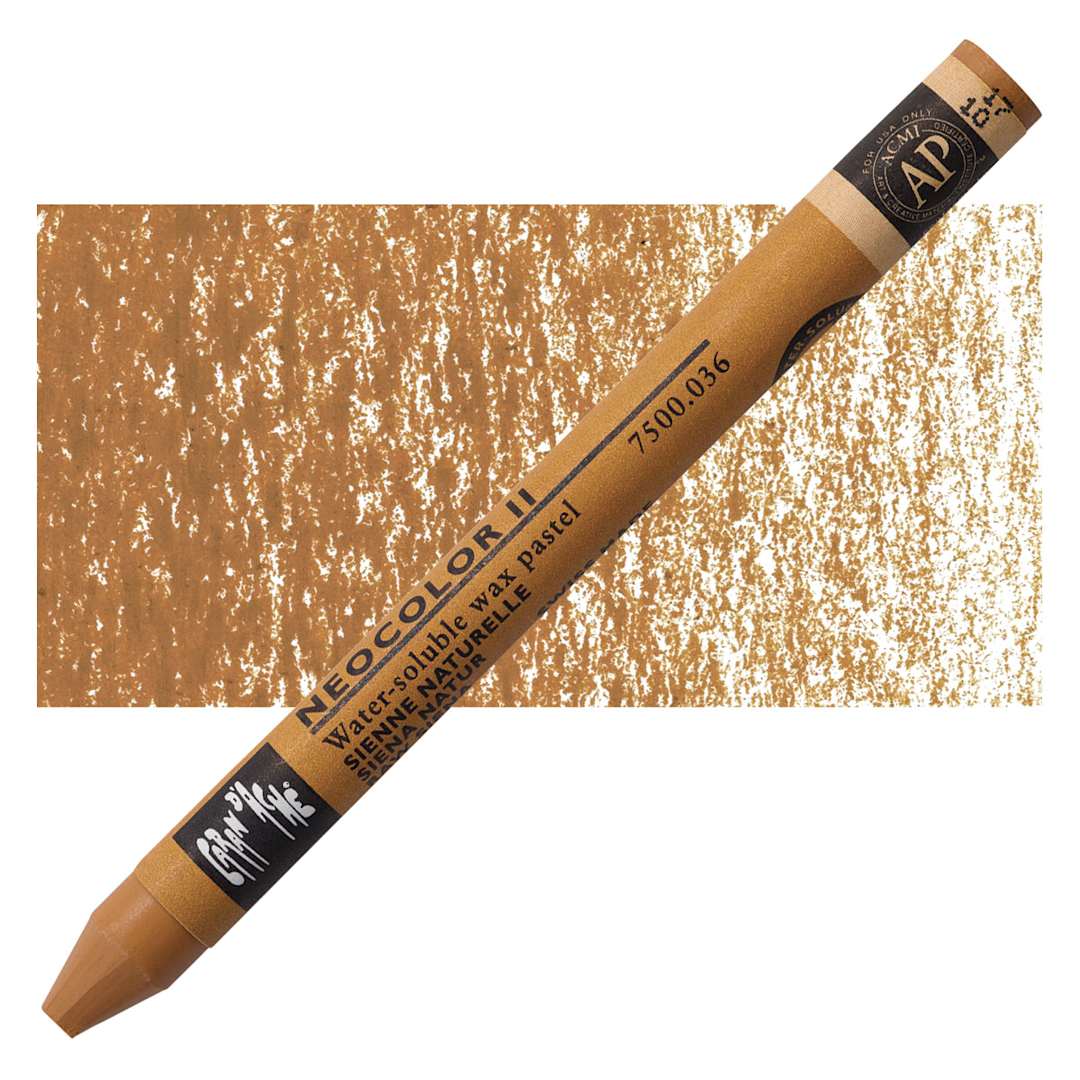 Open in modal - Caran d'Ache Neocolor II Aquarelle Artists' Pastel - Raw Sienna pastel and swatch