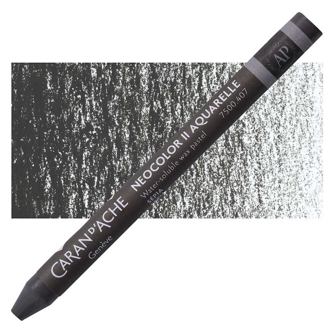 Open in modal - Caran d'Ache Neocolor II Aquarelle Artists' Pastel - Sepia pastel and swatch