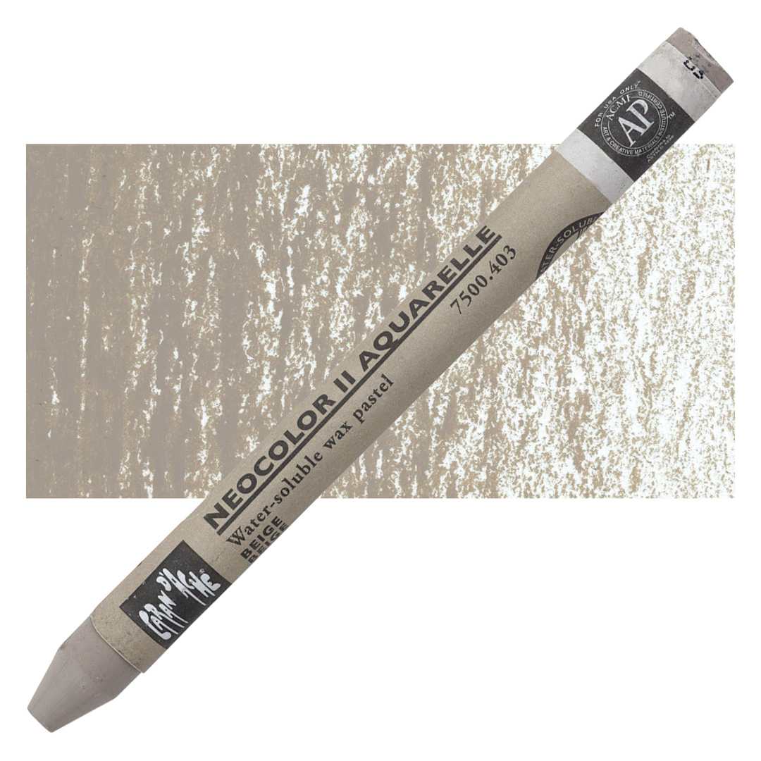 Open in modal - Caran d'Ache Neocolor II Aquarelle Artists' Pastel - Beige pastel and swatch