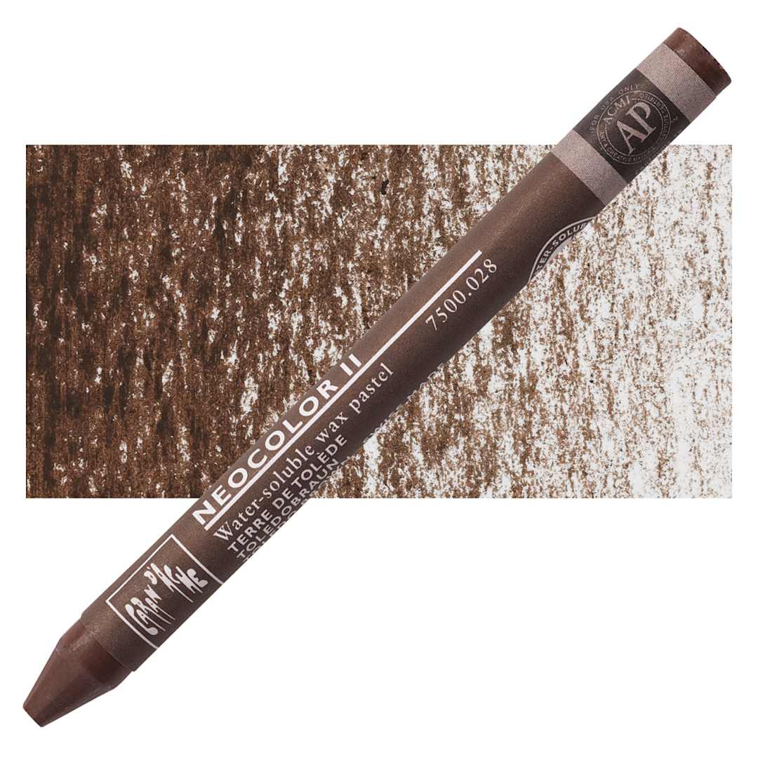 Open in modal - Caran d'Ache Neocolor II Aquarelle Artists' Pastel - Toledo Brown pastel and swatch