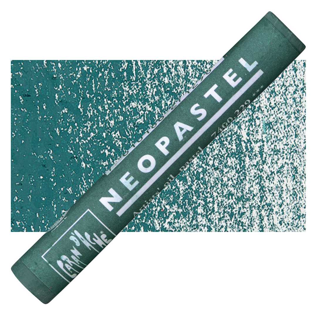 Open in modal - Caran d'Ache Neopastel - Dark Green pastel and swatch