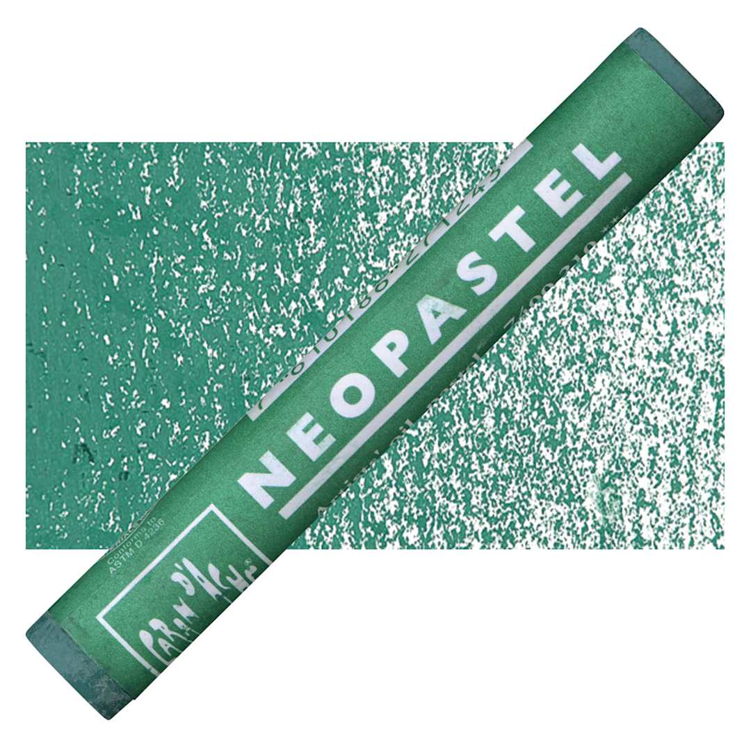 Open in modal - Caran d'Ache Neopastel - Emerald Green pastel and swatch