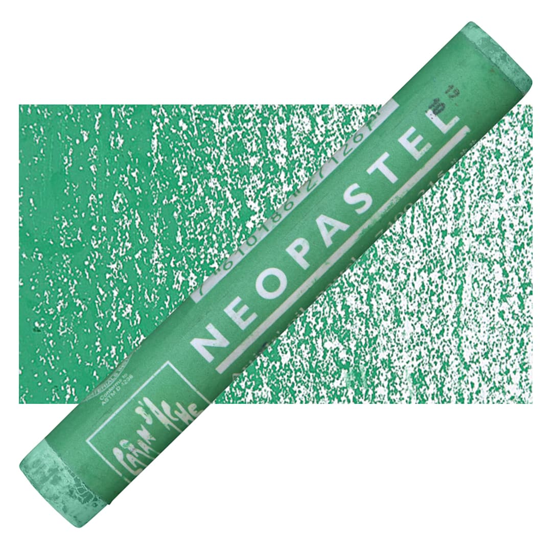 Open in modal - Caran d'Ache Neopastel - Grayish Green pastel and swatch