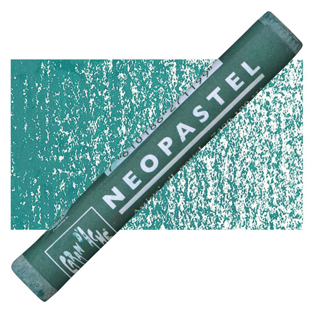 Open in modal - Caran d'Ache Neopastel - Greenish Blue pastel and swatch