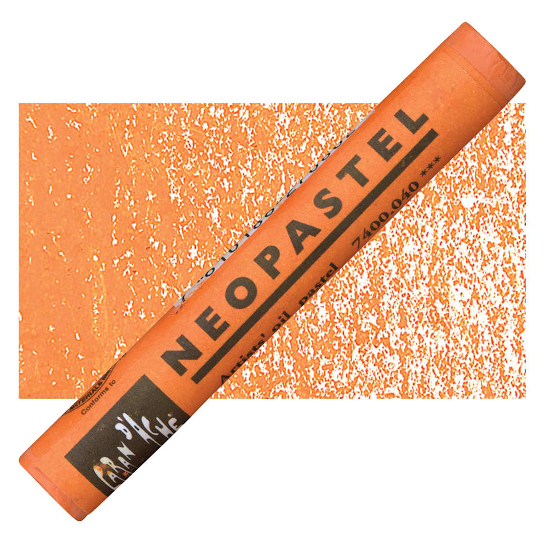Open in modal - Caran d'Ache Neopastel - Reddish Yellow pastel and swatch